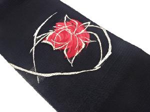 絽綴れ抽象花模様織出し名古屋帯